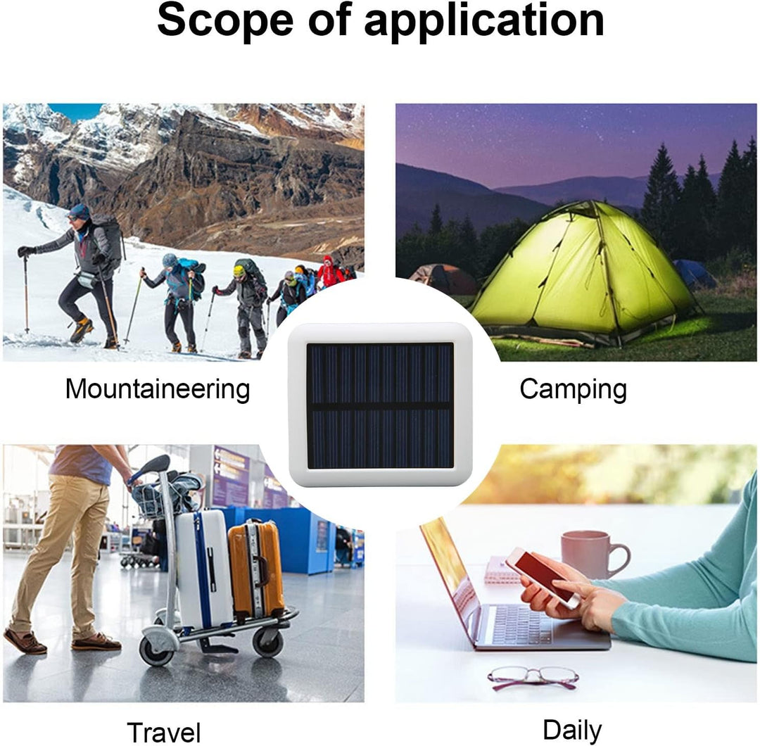 Solar Power Bank, Tragbares Ladegerät 20000mAh, 4 USB Ports Wasserdichtes Solarladegerät mit Ladekab