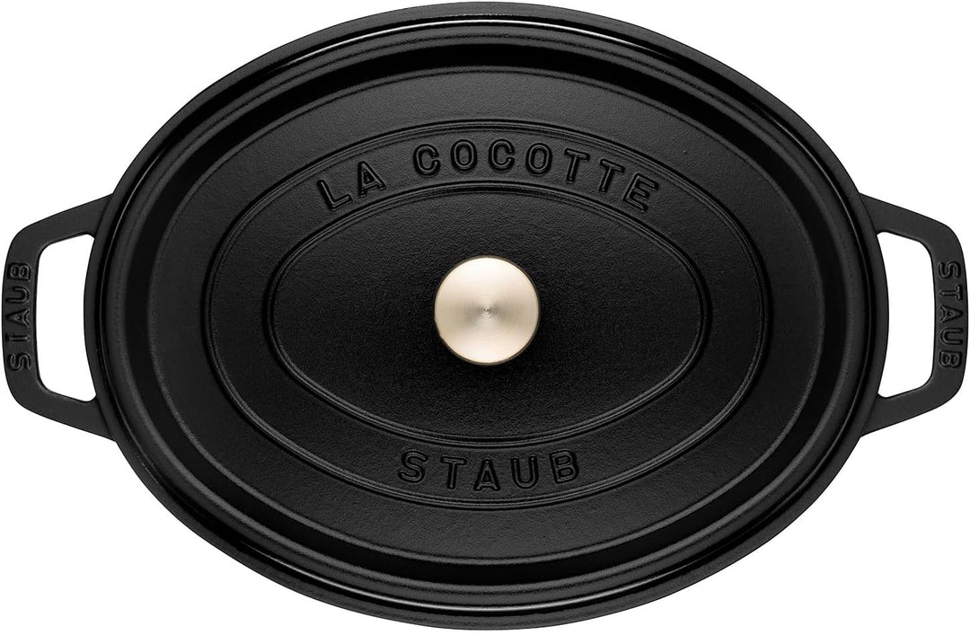 STAUB Cocotte, Gusseisen Bräter mit Deckel, 27 cm, 3,2 L, Oval, Alle Herdarten inkl Induktion, Made