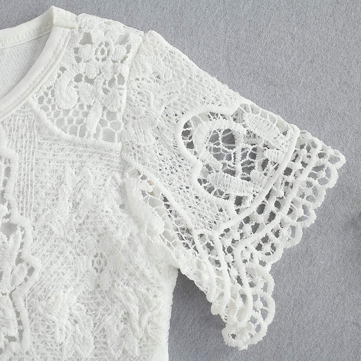 Kleinkind Kleinkind Baby Mädchen Kleidung Bestickte Spitze Strampler Zerrissene Jeans Denim Hosen Ou