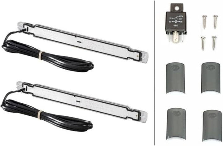 HELLA - LED-Tagfahrleuchtensatz - Strip Lamp - 24V - gerade - Anbau - Lichtscheibenfarbe: glasklar -