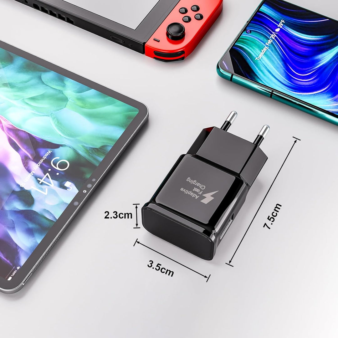 USB C Ladegerät, 2-Pack Schnellladegerät Handy Netzteil mit 2M USB C Ladekabel Kompatibel mit Samsun