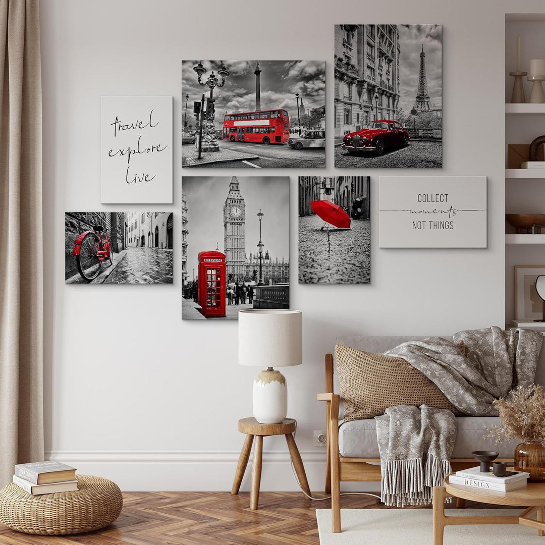 Muralo - Wandbilder Set - Leinwand Bilder Set Aufhängefertig - Bilder für Wohnzimmer Schlafzimmer -