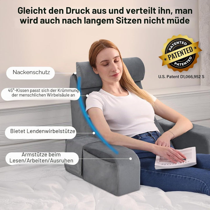 ENITYA Lesekissen zum Sitzen im Bett für Erwachsene, 48,3 cm, Rückenstützkissen zum Sitzen im Bett,