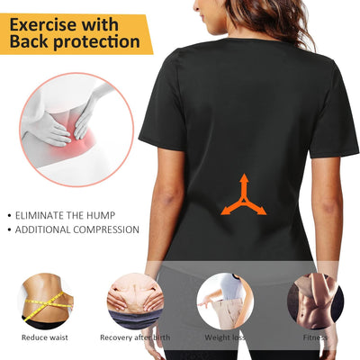 Hocaies Sauna Shirt Damen Neopren Saunaanzüge Fitness Korsett zum Schwitzen Waist Trainer Body Shape