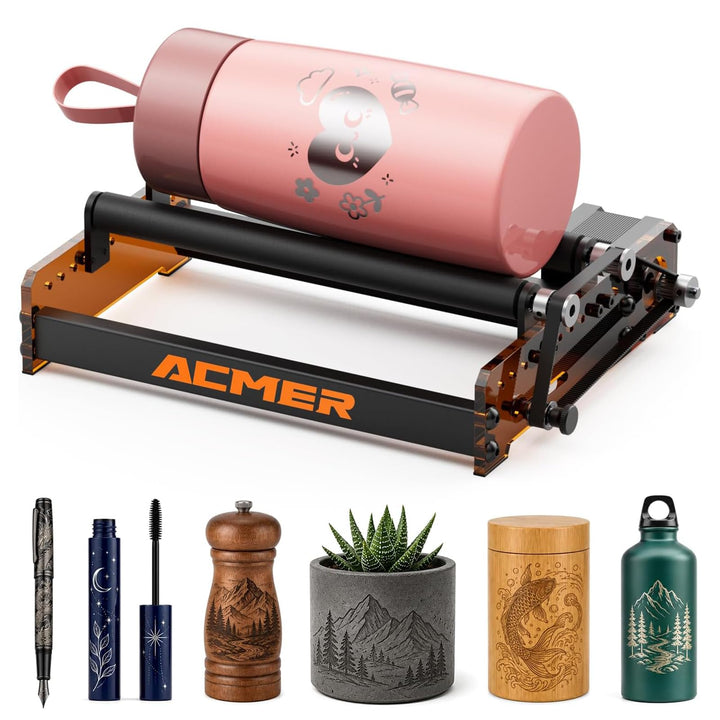ACMER M3 Laser-Drehwalze, 360° Laser Rotary Roller für die Y-Achse zur Gravur zylindrischer Objekte,