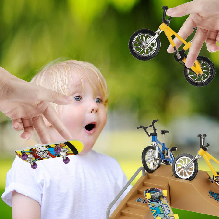 IOUGDSEC Skate Park Kit Fingerspielzeug Skate Park Kit Rampe Teile für Finger Skateboard Fingerboard