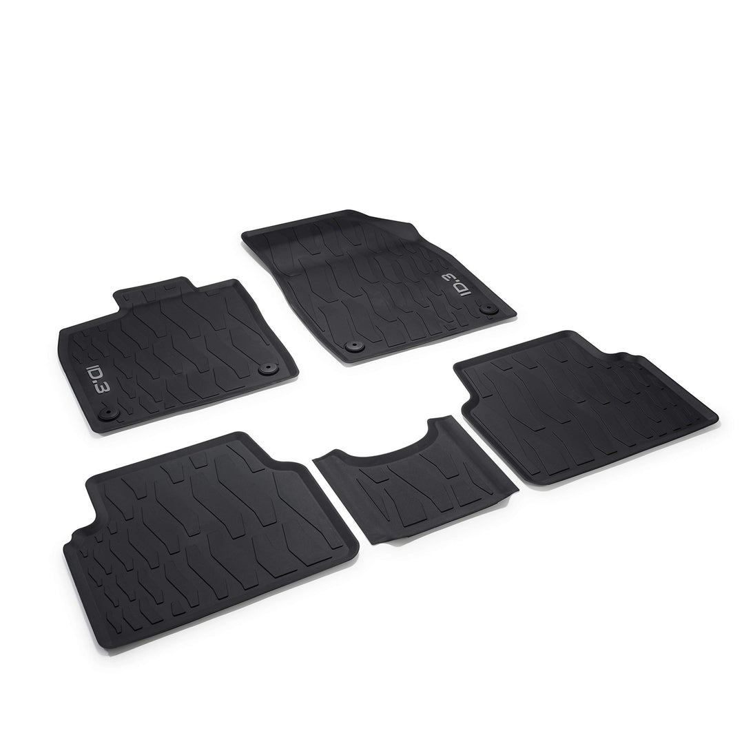 Volkswagen 10B06150082V Gummi Fussmatten Premium Allwettermatten 5X Gummimatten, mit ID.3 Schriftzug