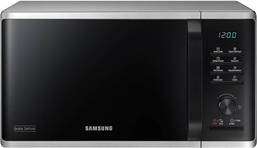 Samsung MS2AK3515AS/EG Mikrowelle, 800 W, 23 ℓ Garraum, 48,9 cm Breite, Kratzfester Keramik-Emaille-