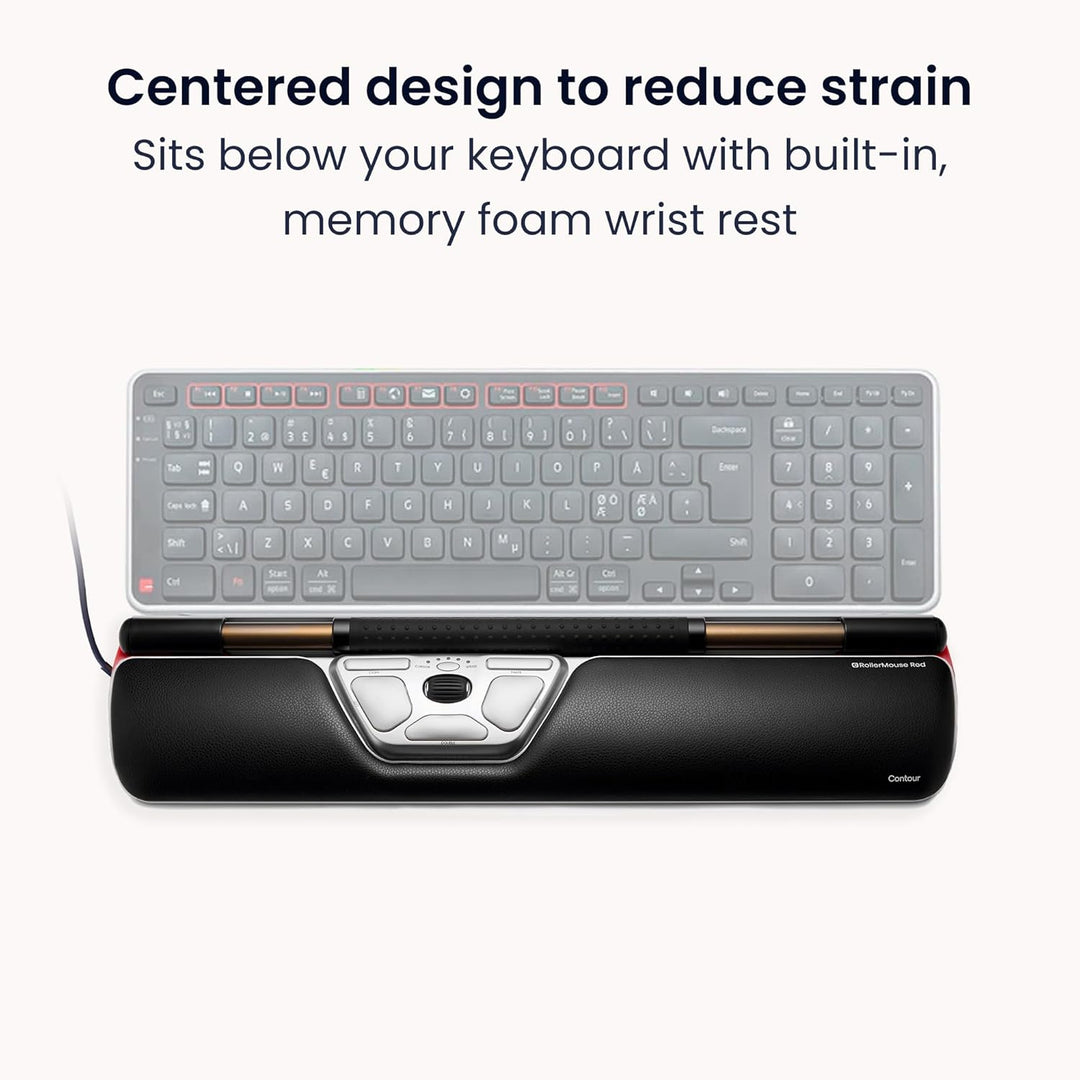 Contour RollerMouse Red Ergonomische Maus erweiterter Handgelenkstütze Memory Schaum, Ideal für RSI