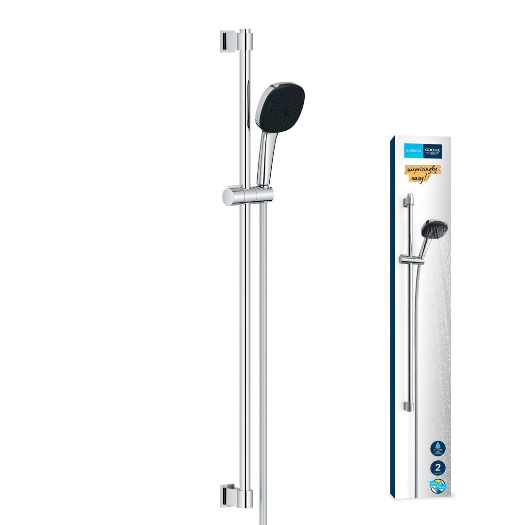 GROHE Vitalio 110, Duschset wassersparend, 8l pro Min (Brausestangenset mit: Duschkopf 2 Strahlarten