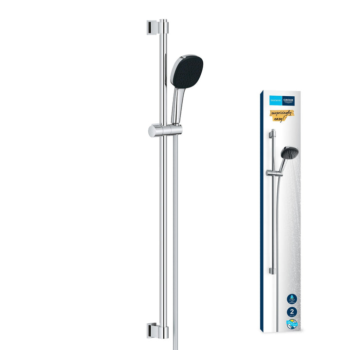 GROHE Vitalio 110, Duschset wassersparend, 8l pro Min (Brausestangenset mit: Duschkopf 2 Strahlarten