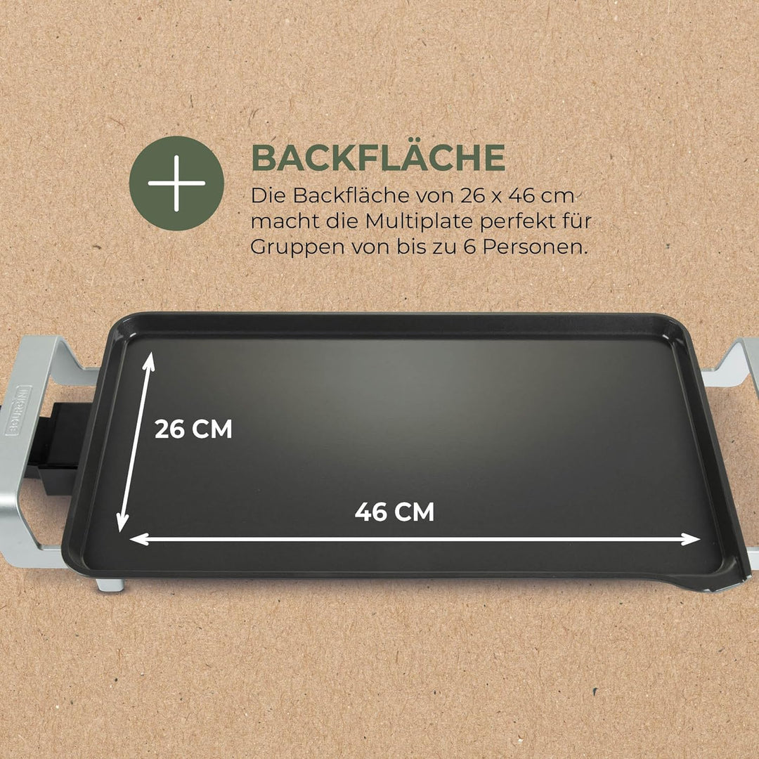 Bourgini Elements - Grillplatte - Grillplatte - PFAS Freie Keramikbeschichtung - 46 x 26 cm - GRS ze