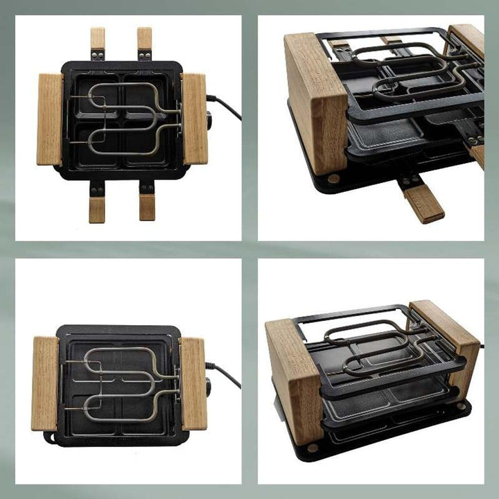 Kela Raclette/Stein BEDRETTO – Granit schwarz, 4 Personen, Raclette-Grill mit Steinplatte und Pfännc