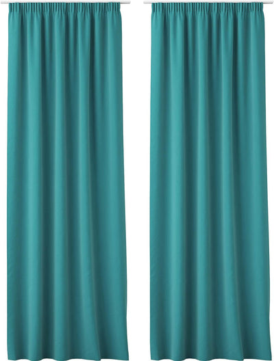 JEMIDI 2X Vorhang Blickdicht 140x250cm - 2er Set Gardine mit Kräuselband Universalband - 100% Polyes