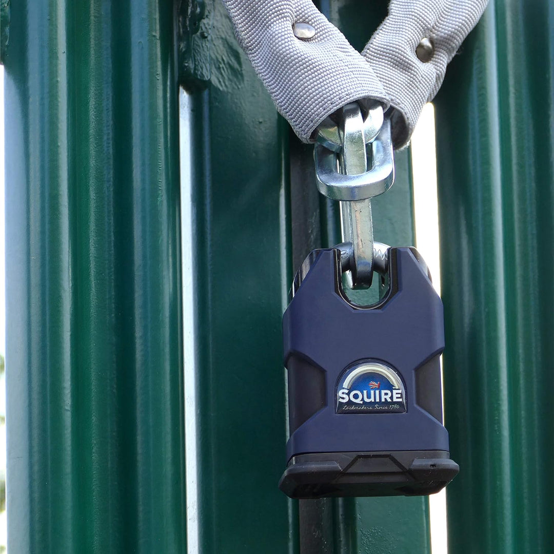 Henry Squire SS50CS Vorhängeschloss mit Bügel, Stahl, 50 mm 50mm Blau, 50mm Blau