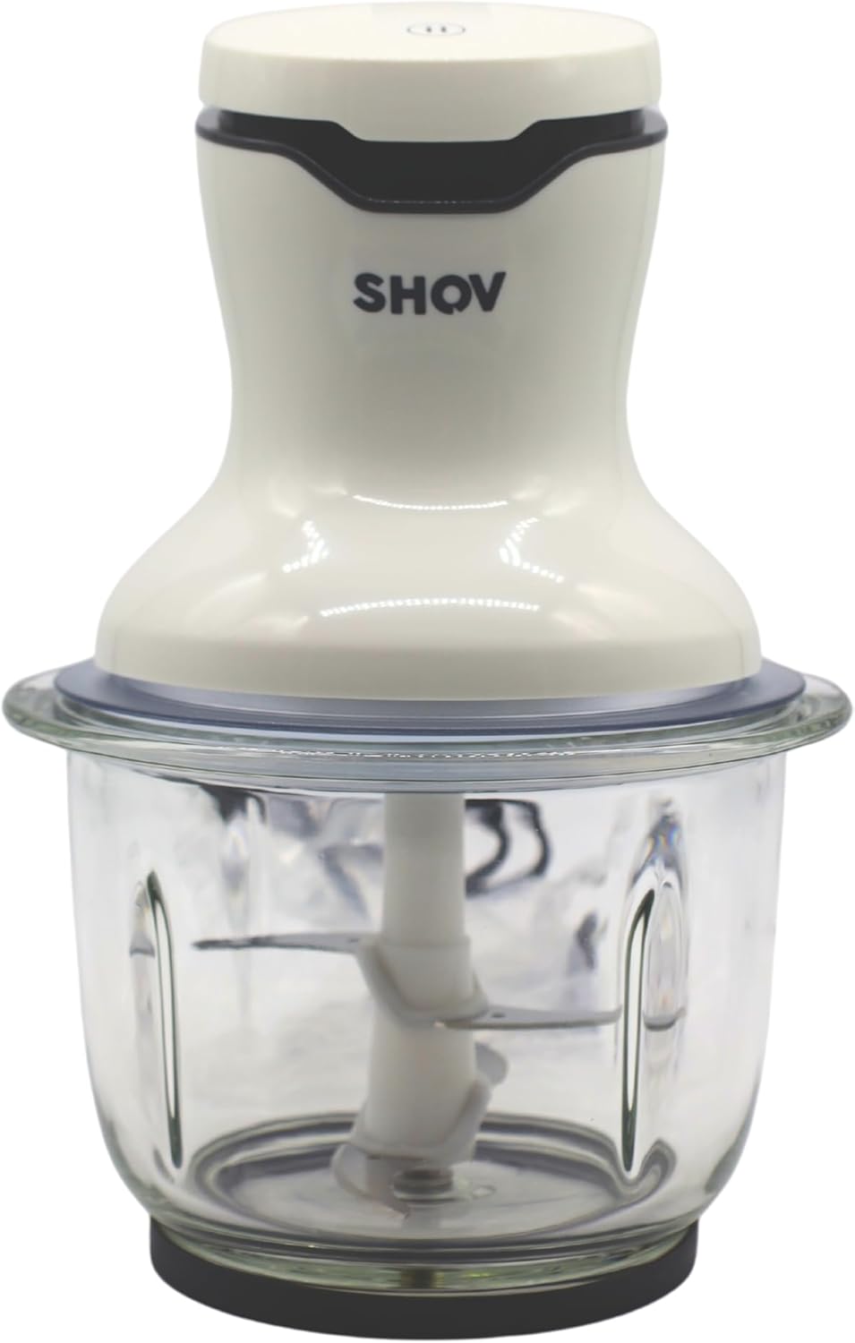 SHOV Mini Zerkleinerer Ein-Hand-Bedientaste, 700ml Glasbehälter, Gemüsezerkleinerer, elektrischer Mi