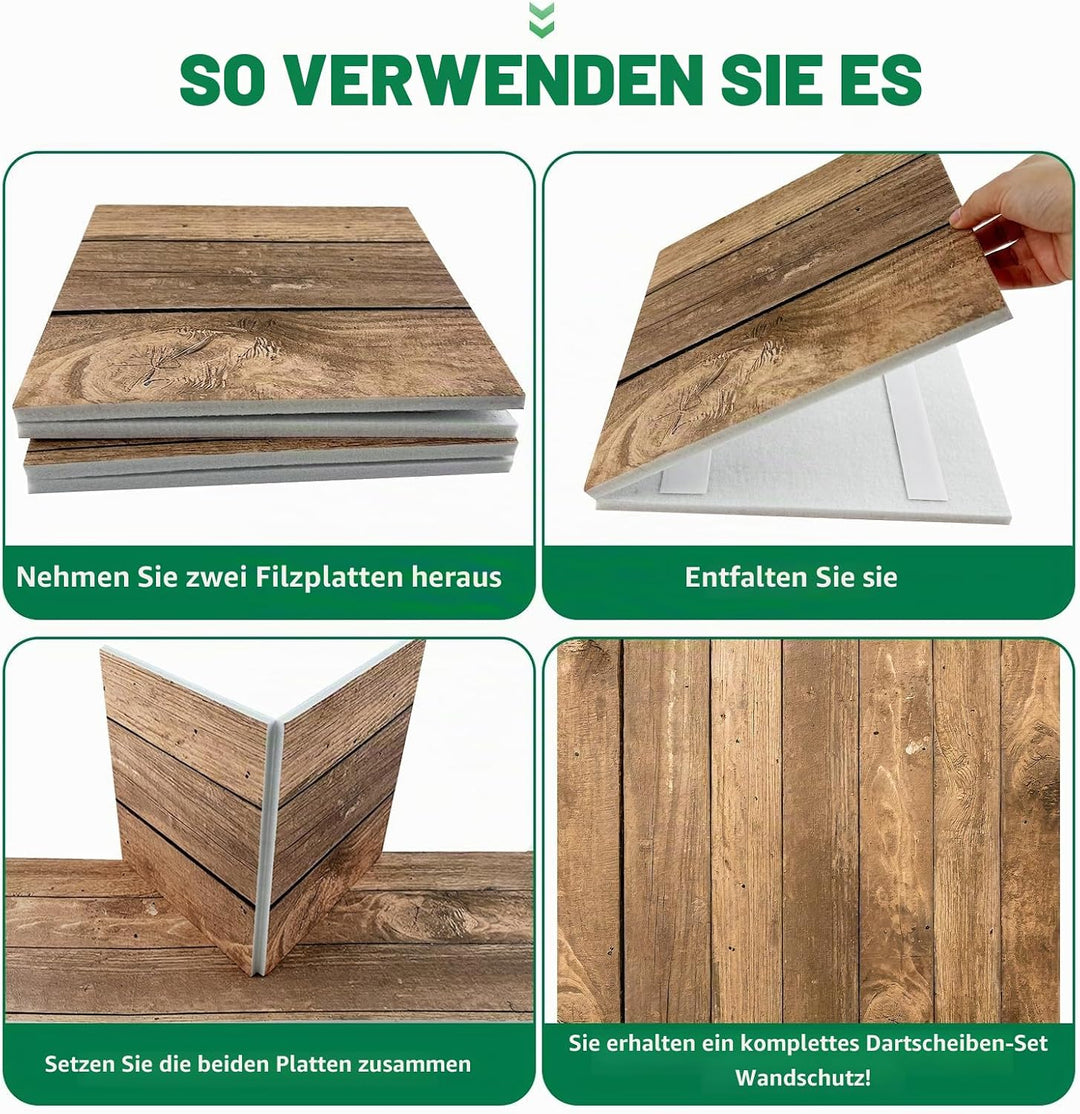 KEAGAN Holzmaserung Dartscheibe Wandschutz Dartscheibe Surround Wandschutz Filz Dartscheibe Wandschu