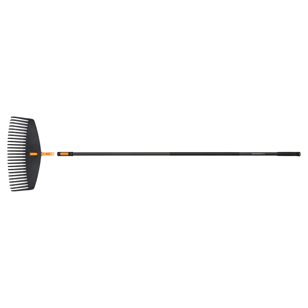 Fiskars OneClick Laubrechen &amp; Stiel L, Für grosse Rasenflächen, 1080713