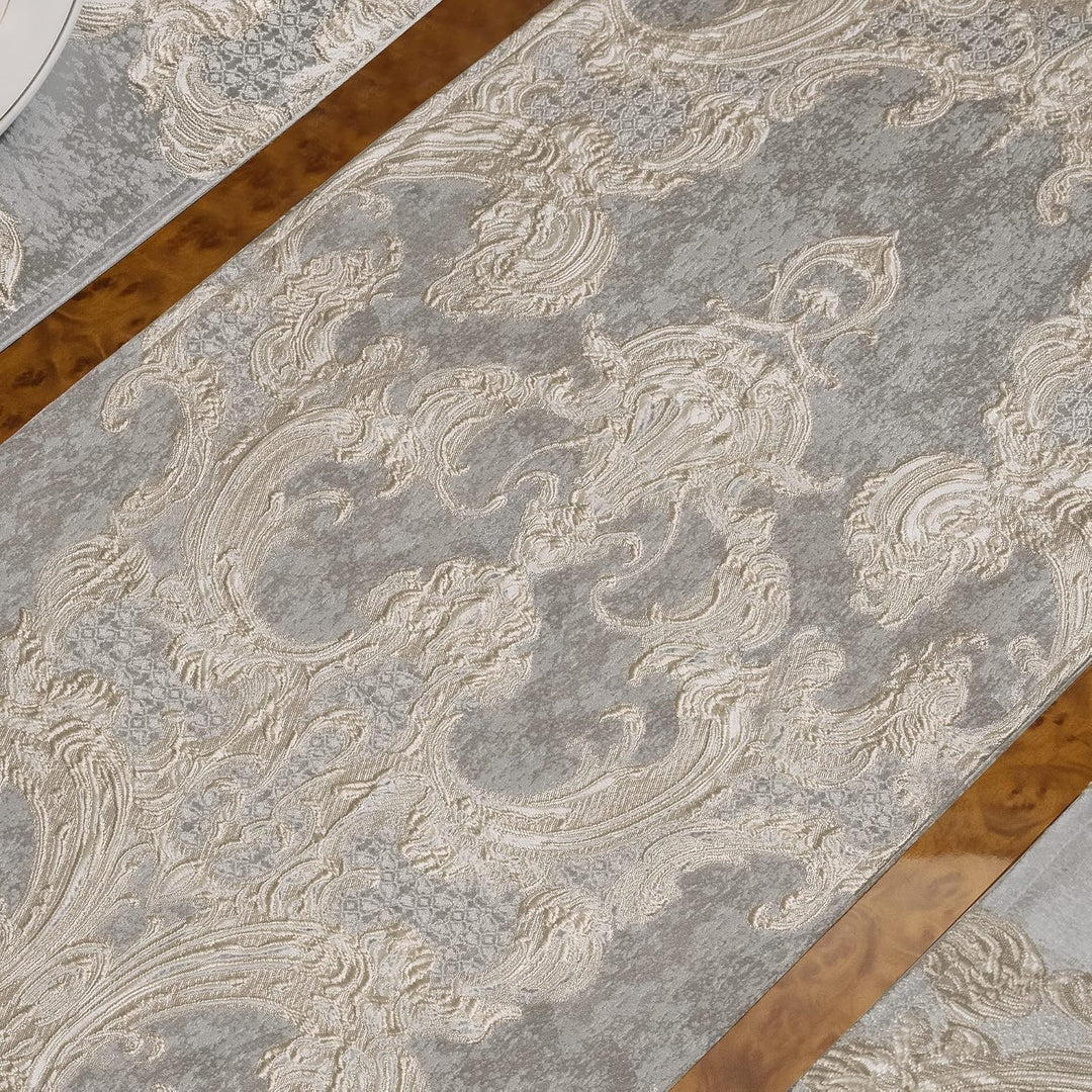 Tischläufer mit Quasten, Jacquard Tischdecke für Esstisch Urlaub Party Wohnzimmer Dekoration (33x228