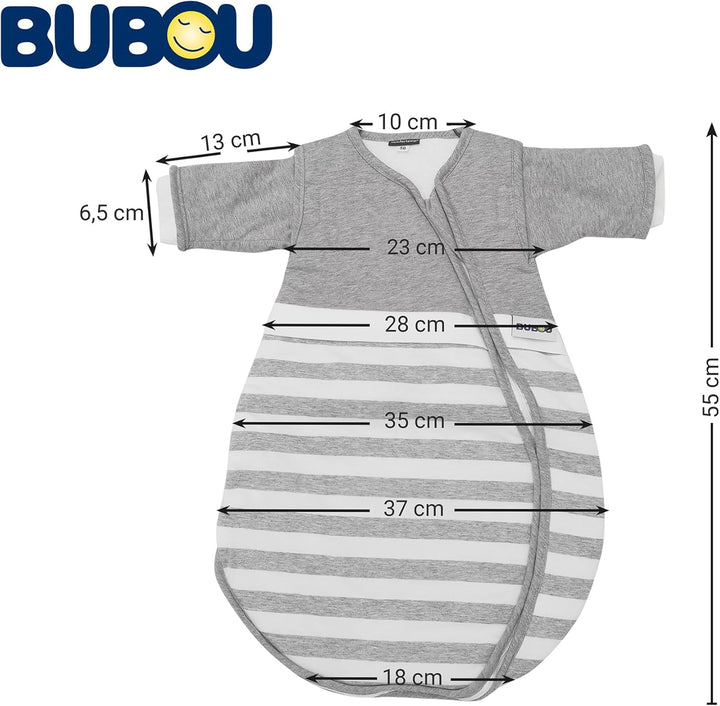 Gesslein 770199 Bubou Babyschlafsack mit abnehmbaren Ärmeln: Temperaturregulierender Ganzjahreschlaf