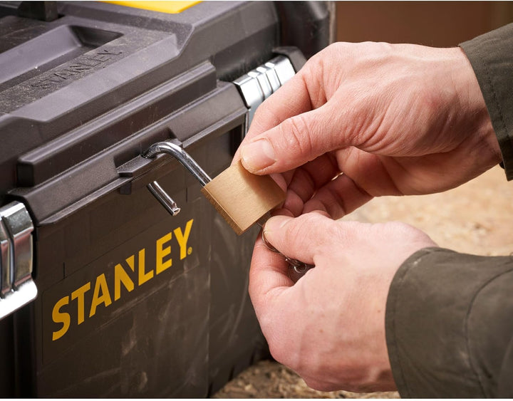 STANLEY Werkzeugkoffer (19", 49x25x25cm, Werkzeugbox mit Metallschliessen, stabiler Organizer aus Ku