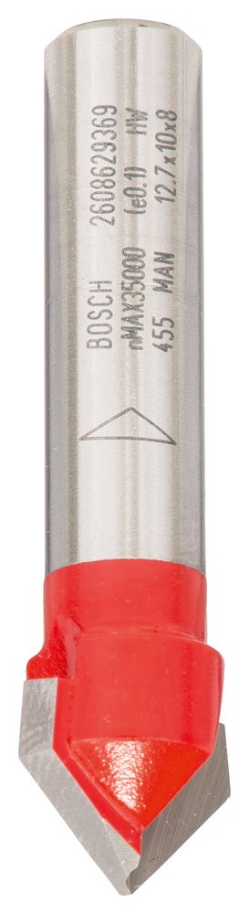 Bosch Accessories Bosch Professional V-Nutfräser (für Holz, Schaft 8mm, Ø12,7mm, Arbeitslänge 10mm,