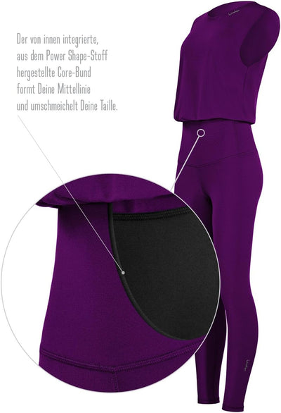 WINSHAPE Damen Damen Functional Comfort Jumpsuit Js102lsc Jumpsuit (1er Pack) XS Dark-Plum, XS Dark-