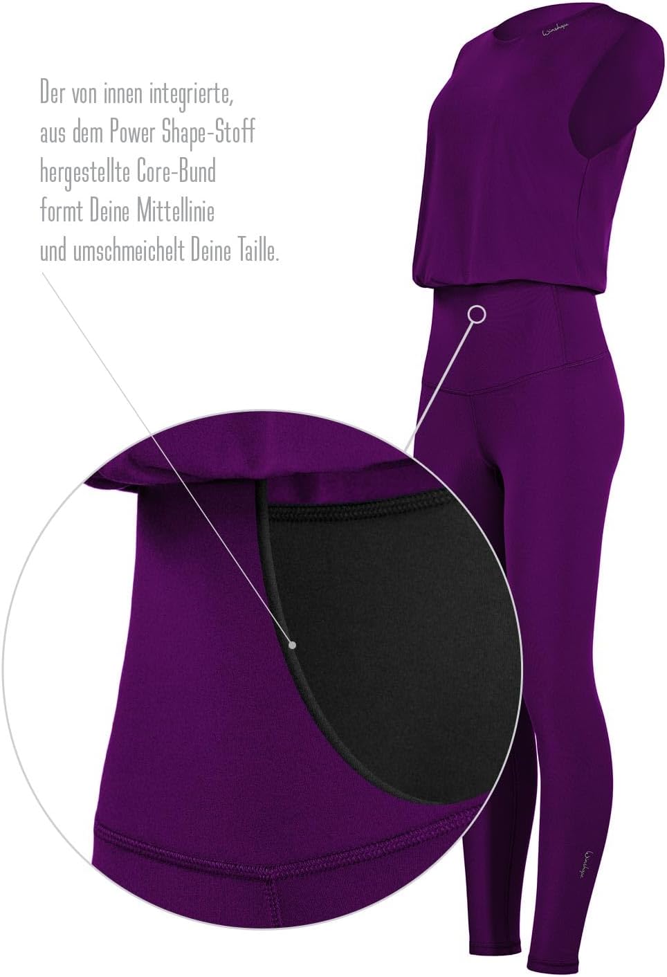 WINSHAPE Damen Functional Comfort Jumpsuit Js102lsc Jumpsuit (1er Pack) M Dark-Plum, M Dark-Plum