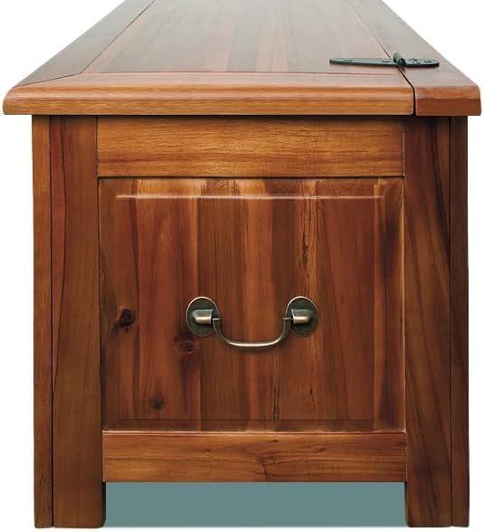 CASARIA® Holztruhe mit Deckel Gross 103L Volumen Sitzbank Stauraum 160kg belastbar Holz Akazie Flur