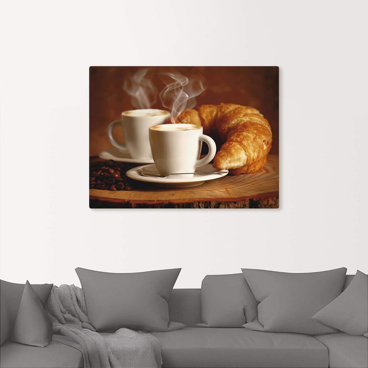 ARTland Leinwandbilder Wandbild Bild auf Leinwand 80x60 cm Kaffee Coffee Cafe Cappuccino Espresso Cr