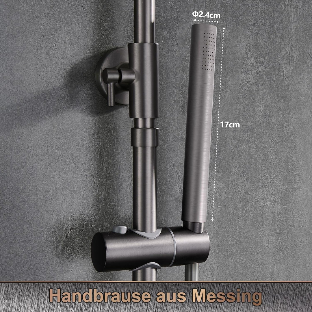Görbach Edelstahl Duschset ohne Armatur, Regendusche Duschsystem mit Duschkopf, Duschstange, Duschsc