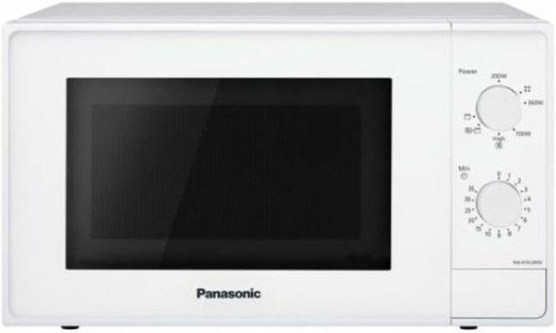 Panasonic NN-K10JWMEPG Kompakter Mikrowellenherd 20 L, 800 W, 2 Drehknöpfe, 1.000 W, Quarz-Gitterros