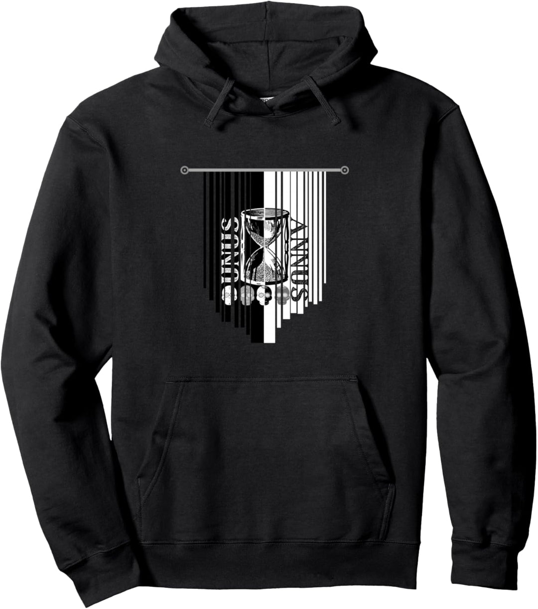 Unus Annus Artikel mit Sanduhr und Totenköpfen Pullover Hoodie