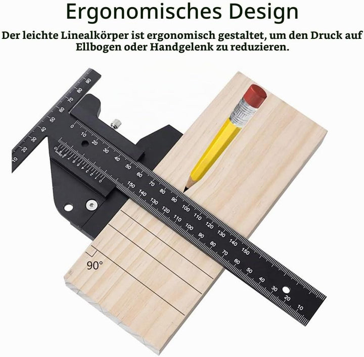 Holzbearbeitungsschreiber - Markierung T-förmiges Lineal Holzbearbeitungsschreiber DIY-Werkzeug Alum