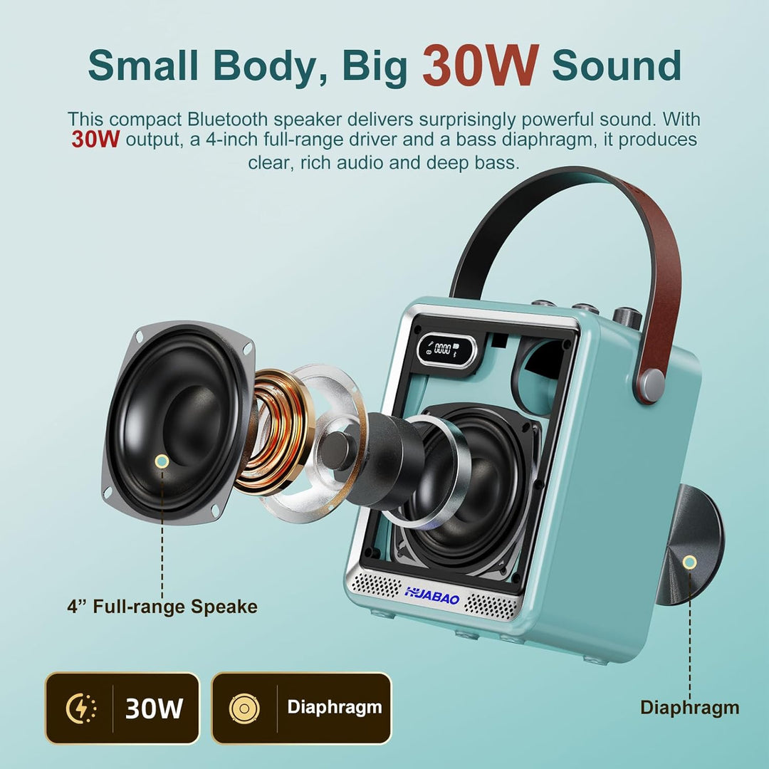 Karaoke-Anlage mit 2 drahtlosen Mikrofonen, tragbarer Bluetooth-Lautsprecher mit Mikrofon, kompakter