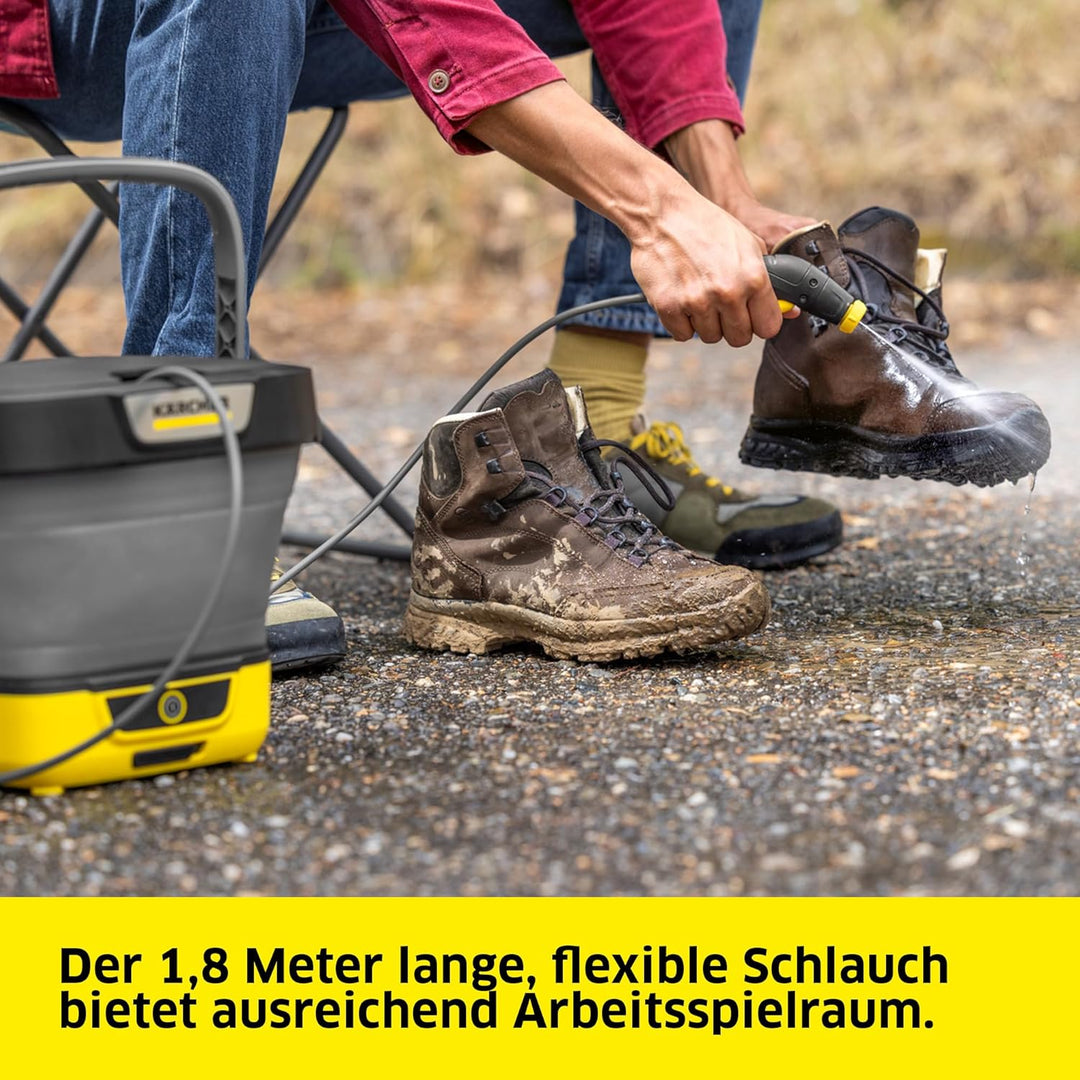 Kärcher Druckreiniger OC 3 Foldable, Mobile Reinigung für Fahrrad, Camping und Garten, Niederdruck,