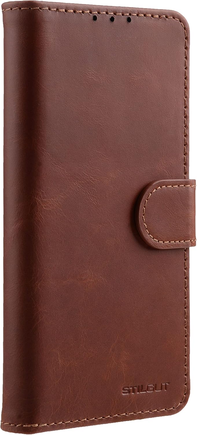 STILGUT Talis kompatibel mit Samsung Galaxy S23 Hülle mit Kartenfach aus Leder, Wallet Case, Lederhü