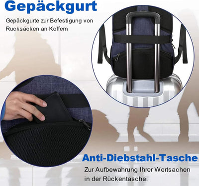 MATEIN Rucksack Herren Grosse 17,3 Zoll, Computer Arbeitsrucksack mit Laptopfach USB-Ladeanschluss S