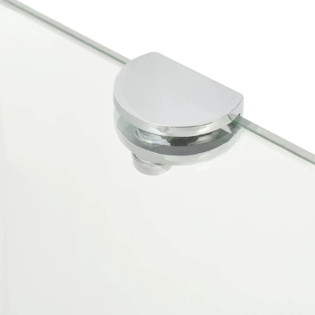 homiuse Wandregal Eckregale 2 STK. mit verchromten Halterungen Glas Transparent Regal Wand Wandregal
