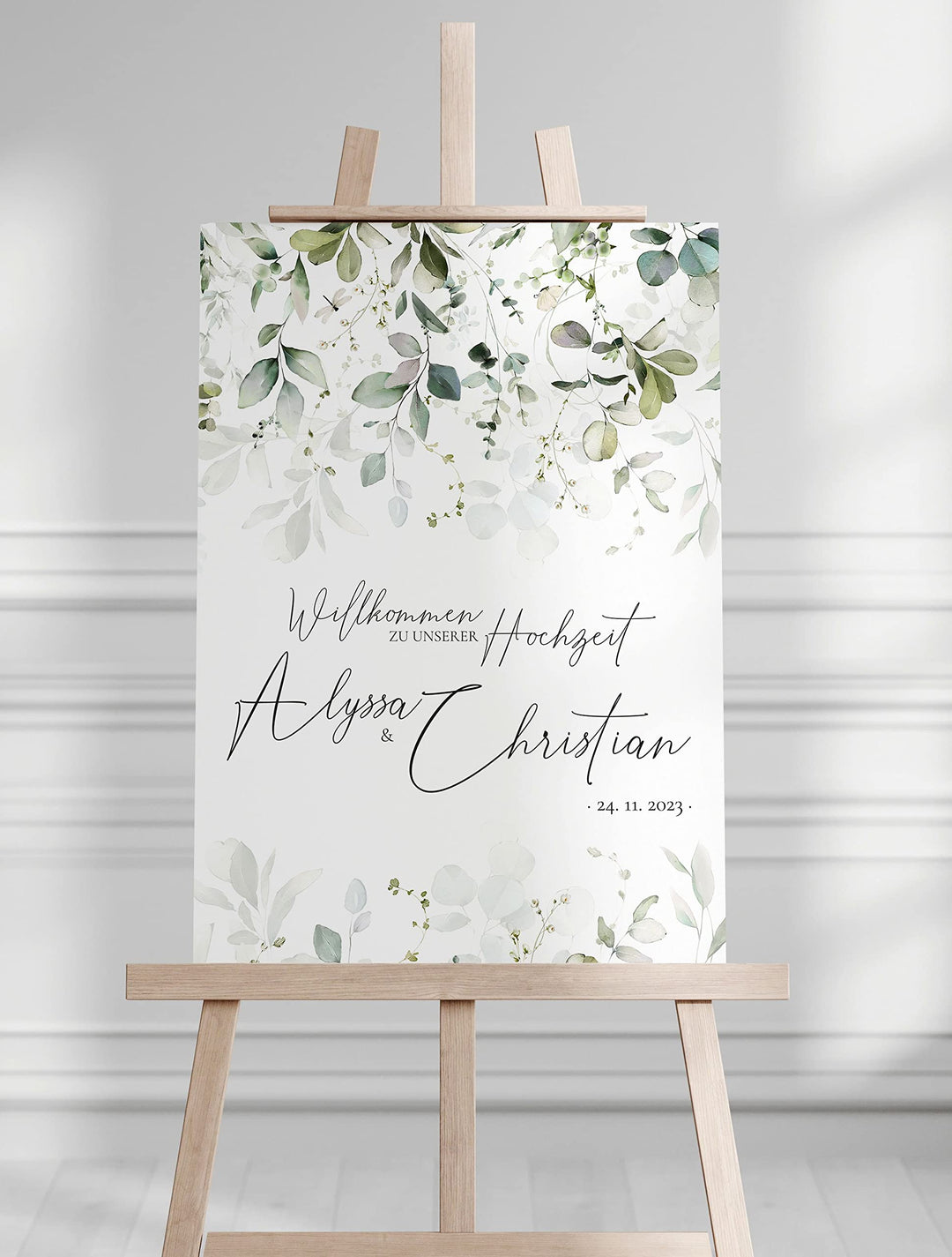 Manschin Laserdesign Willkommensschild Aluverbund personalisiert - Made in Germany - Welcome Willkom