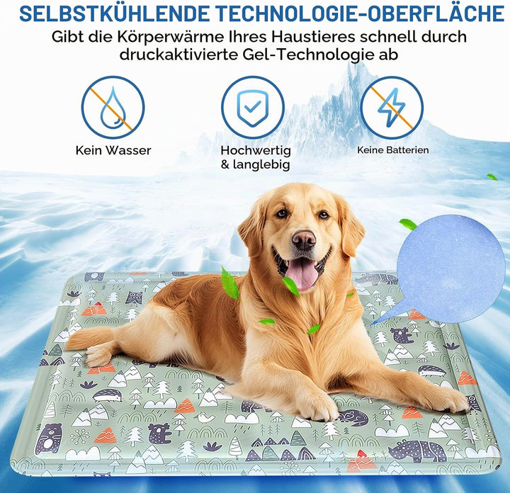 Ninonly Kühlmatte Hund 50X65cm Kühlmatte für Hunde Katze Haustier Eismatte Selbstkühlende mit Ungift
