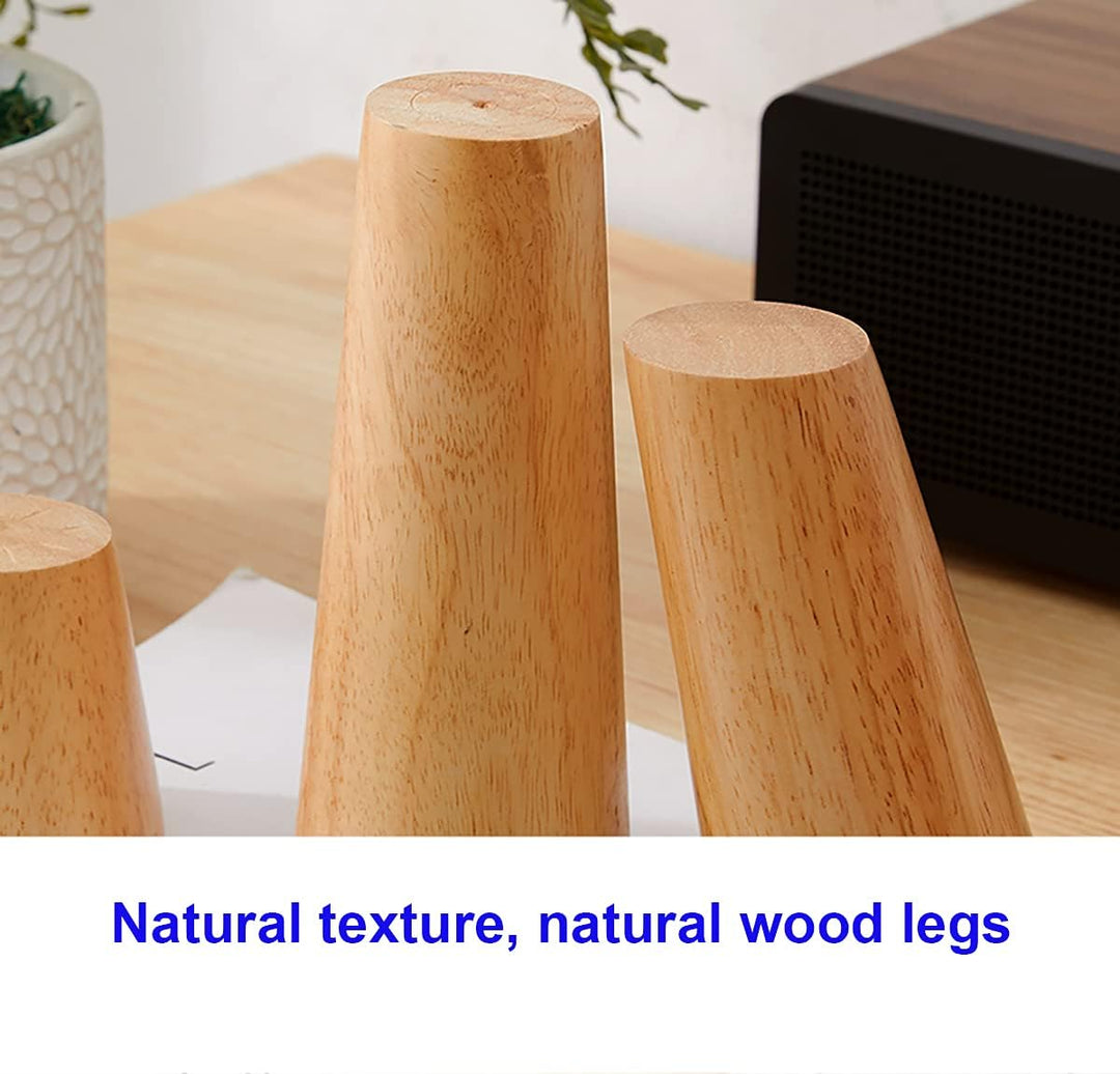 Qrity Möbelfuss Holz, 4 Stück 20cm Holzfüsse Möbelfüsse Sofafüsse mit Montageplatten & Schrauben für