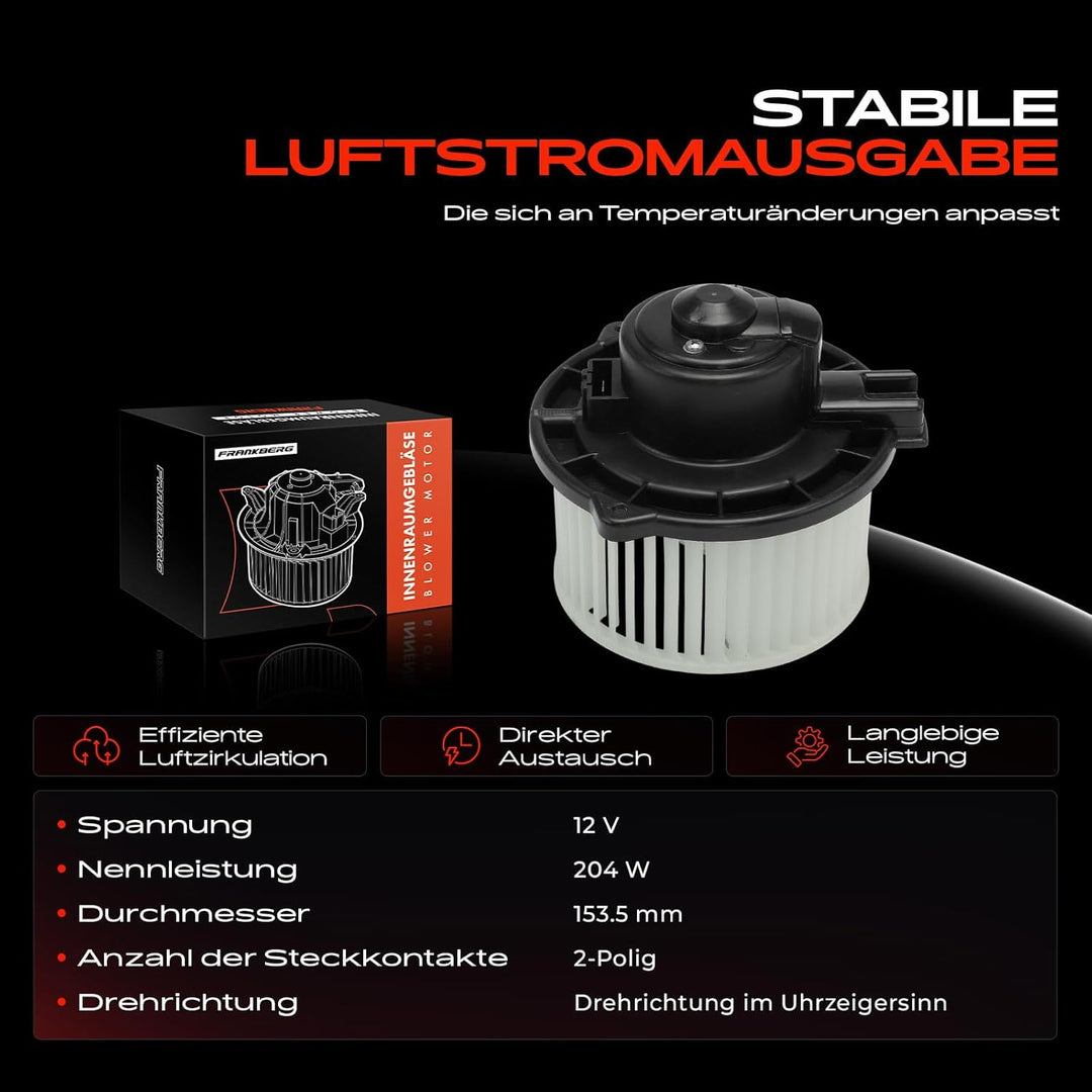 Frankberg Heizungsgebläse Gebläsemotor Kompatibel mit M-Klasse W163 ML 230 ML 270 ML 320 ML 350 ML 4