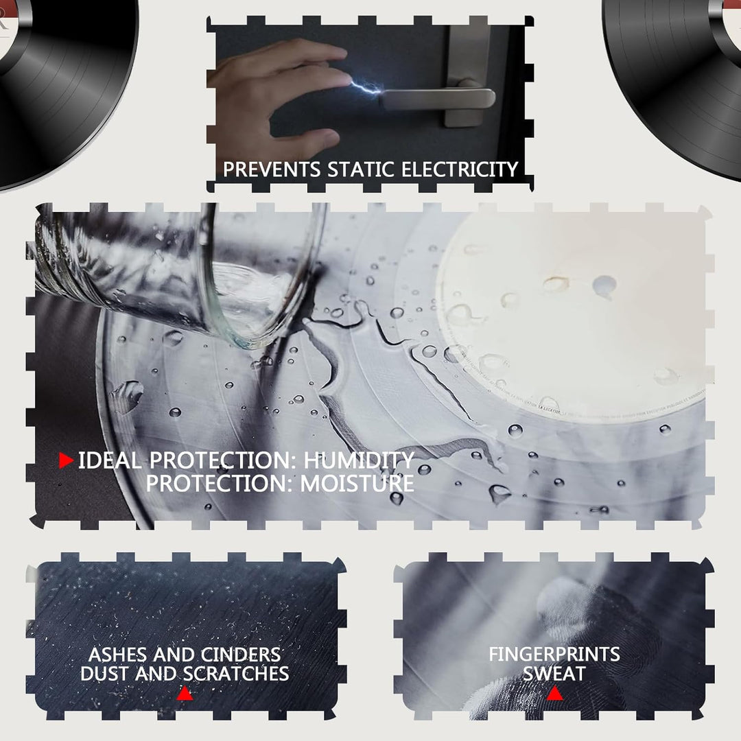 BUOSHUO 50 Stück Schallplatten-Innenhüllen 12 Zoll Antistatisch | Premium HDPE 50 Mikron für Lorde/K