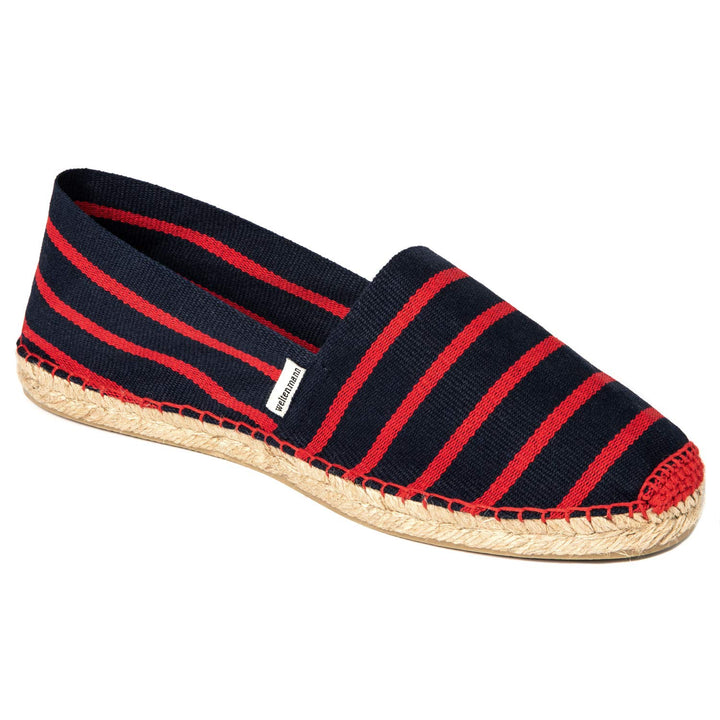 WELTENMANN gestreifte Herren Slip-on Espadrilles aus Baumwolle mit Schuhbeutel, 41-46, Handmade in S
