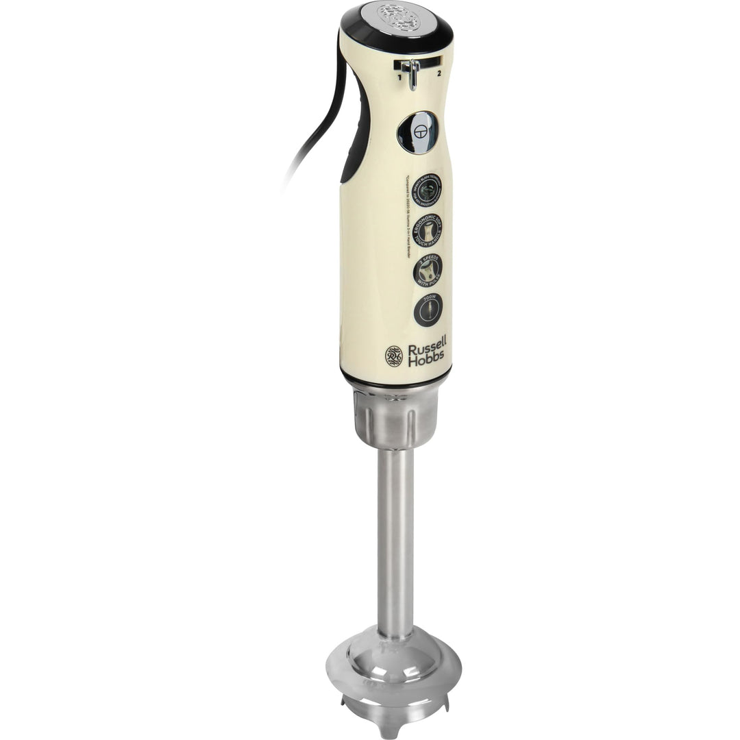 Russell Hobbs Stabmixer [Pürierstab] Retro Creme (Messbecher + Deckel, BPA-frei, spülmaschinenfest,