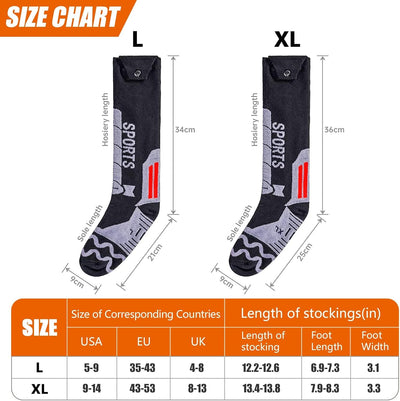 ZONSUSE Beheizte Socken, Wiederaufladbar, 5000 mAh Akku, App-Fernbedienung, Winter Warme Socken mit