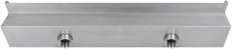 yorten 3,3 W Rechteckige Wasserfall Pool-Fontäne mit LEDs Edelstahl Weiss 60 x 11,5 x 8 cm (B x T x