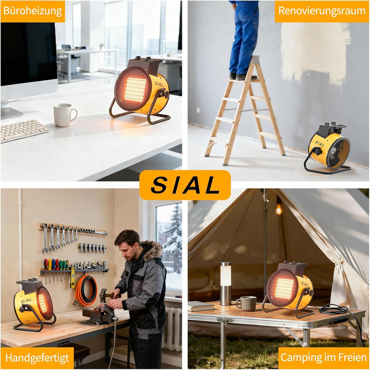 SIAL 5000 W Heizlüfter - Elektroheizgebläse - Keramik Heizstrahler - Bauheizer Bautrockner - Heizger