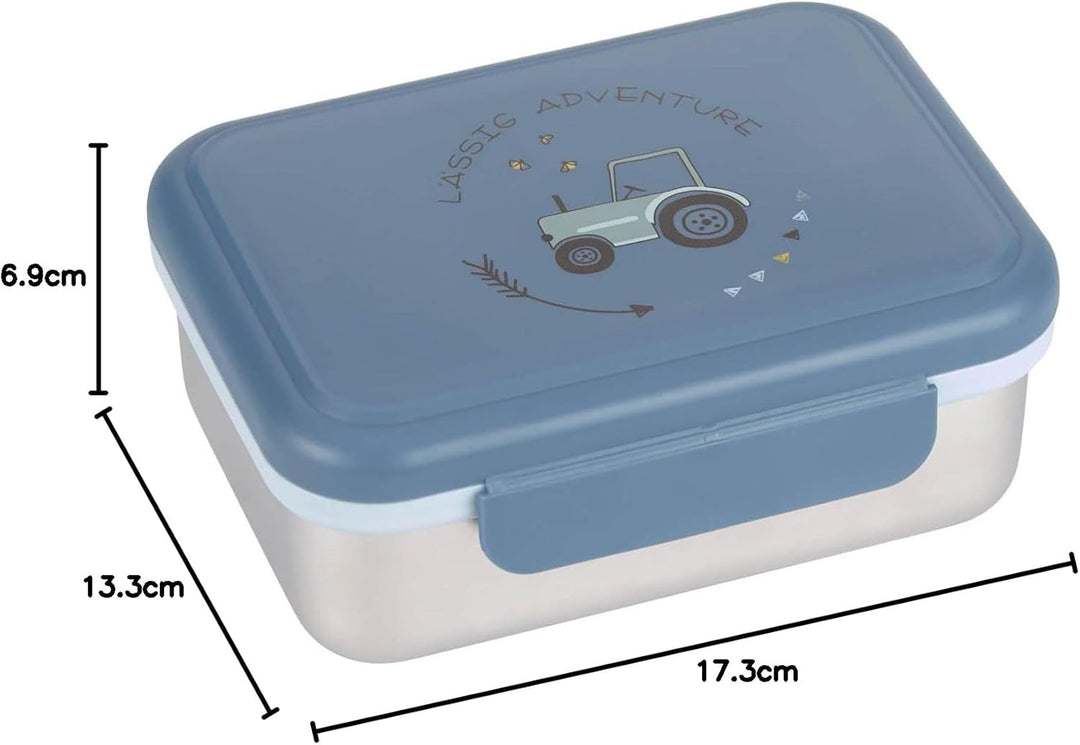 LÄSSIG Kinder Brotdose Edelstahl Lunchbox Frühstücksbox Nachhaltig Kindergarten Schule/Adventure Tra